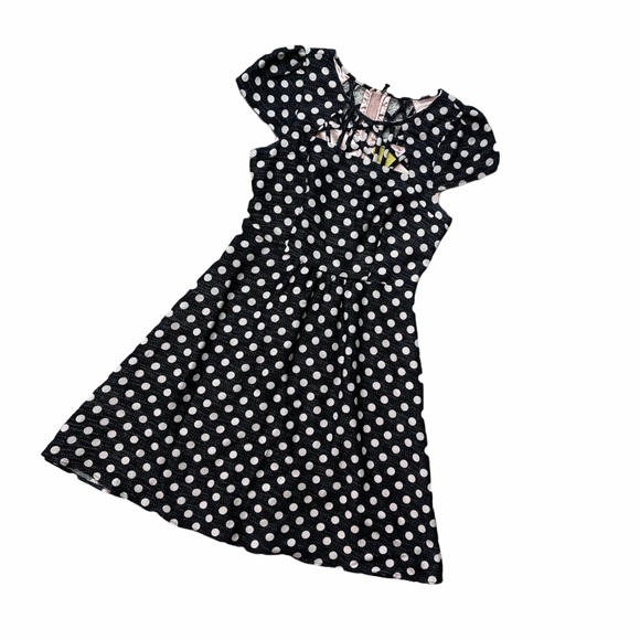 Maeve Anthropologie Black Dotted A-Line Mini Dress - Picture 4 of 11